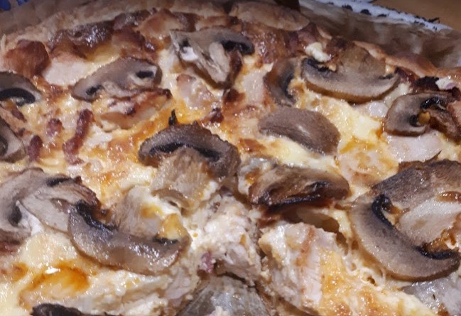 Quiche poulet champignons