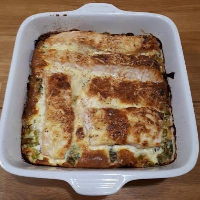 Gratin saumon poireaux 1