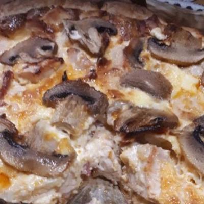 Quiche poulet champignons