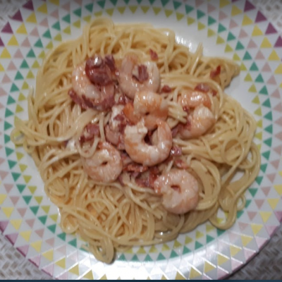 Spaghetti crevettes chorizo